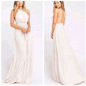 Show Me Your Mumu Amanda Halter Maxi Dress XL Off White
